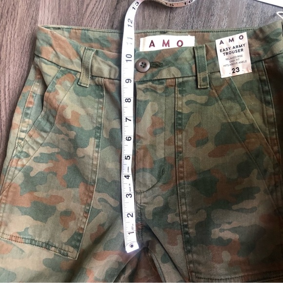 AMO Camo Ankle Pants Women’s Size 23 NWT Green Denim Army Premium Modern - Picture 9 of 12